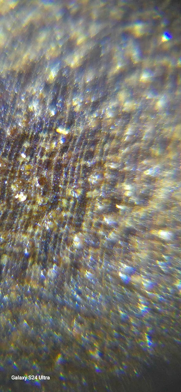 Resin and grain · Macro view